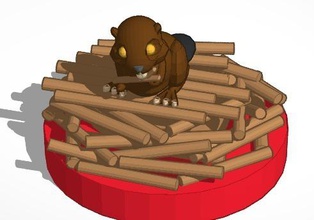 beaver rock chess pinshape toy tinkercad rodent pellet log kid game child canadian canada animal 3d 3d print model - Mito3D