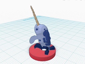 narwhal kraliçe satranç pinshape balina tek boynuzlu at oyuncak tinkercad nawhal narwhale memeli çocuk balık çocuklar Kanada artic hayvan 3d print model - Mito3D