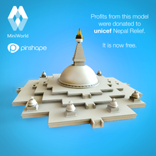 boudhanath stupa pinshape Nächstenliebe Erdbeben Sehenswürdigkeiten unesco Erleichterung Spenden kathmandu nepal 3d print model - Mito3D