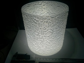 lithophane lampshade 2 music pinshape 3d print model - Mito3D