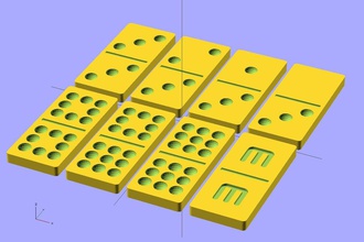 özelleştirilebilir Domino pinshape dominos customizer 3d print model - Mito3D
