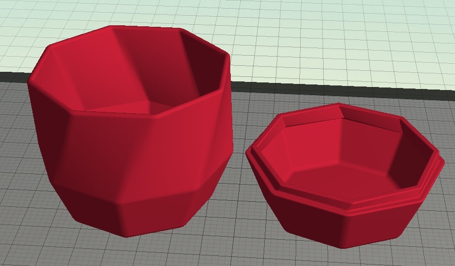 twisted ottagonale coperchio pentola pinshape torsione pot ottagono box 3D print model - Mito3D