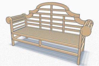 lutyens bench pinshape yard garden furniture 3d print model - Mito3D