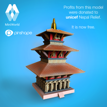 durbar square pagoda pinshape charity unicef unesco tower architecture relief donate nepal 3d print model - Mito3D