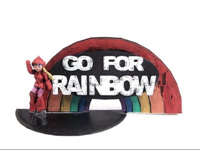 gökkuşağı pinshape oyun logo podcast rainbowgirl robot scifi işaret video 3d print model - Mito3D
