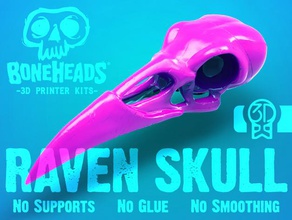 boneheads raven - skull kit promo 3dkitbashcom pinshape 3d-printer free-download free-3d-model free-model wicked spooky pink mount kickstarter head eagle dome dead crow cool bone bird 3d kitbash 3dkitbash 3dk 3d print model - Mito3D