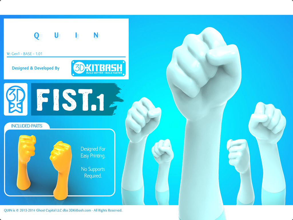 quin g1 fist1 - 3dkitbashcom pinshape 3d-printer 3d-printable free-download free-3d-model free-model upkit toy resist punch power platform palm launcher human hand fist fingers fight fashion doll exclusive dong digits body accessory 3dk 3dkitbash 3D print model - Mito3D