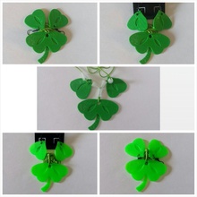 dissected clover jewelry set pinshape st patricks necklace lucky irish earring 4 leaf 3d print model - Mito3D