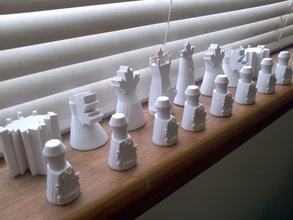 hoja arce juego ajedrez pinshape sketchup conjunto rook reina piezas peón caballero rey junta obispo 3d print model - Mito3D