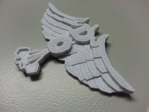 vol pinshape ailes sketchup pendentif collier logo lettres bande 3d print model - Mito3D