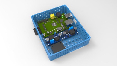 electronics box 3d printer pinshape voltage regulator velleman k8400 raspberry pi power expander holder enclosure case 3d print model - Mito3D