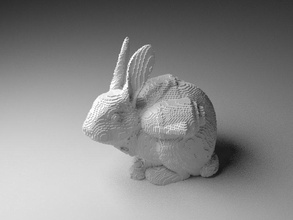 8-bit pixel pixelized jetpack bunny dissolvable material pinshape rabbit pva pixelize dual extrusion 3d print model - Mito3D