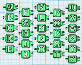 abclets alfabe bilezik bağlantılar pinshape yarışma tasarım ücretsiz destek shining3d moda okul mücevher çocuklar 3d print model - Mito3D