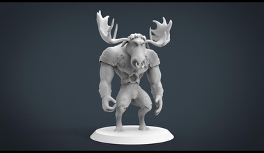 moose pinshape statue toyfigure toy toys-and-games 3d print model - Mito3D