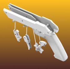 lastik bant tabancası pinshape silah oyuncak göster ABD parmak izlerin 3d print model - Mito3D