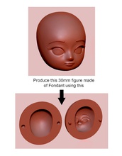 anime head fondant molder 30mm pinshape pinshape-support-free-design-contest cake-molder anime-head cake-cutters fondant-molder 3d print model - Mito3D