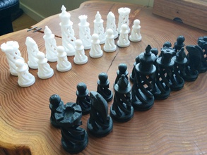 spiral chess set pinshape Brettspiel Spiele Schach Spirale support kostenloser design contest 3d print model - Mito3D