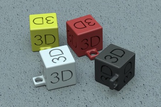 Cubo 3d chaveiro pinshape criador dados cubo 3d print model - Mito3D