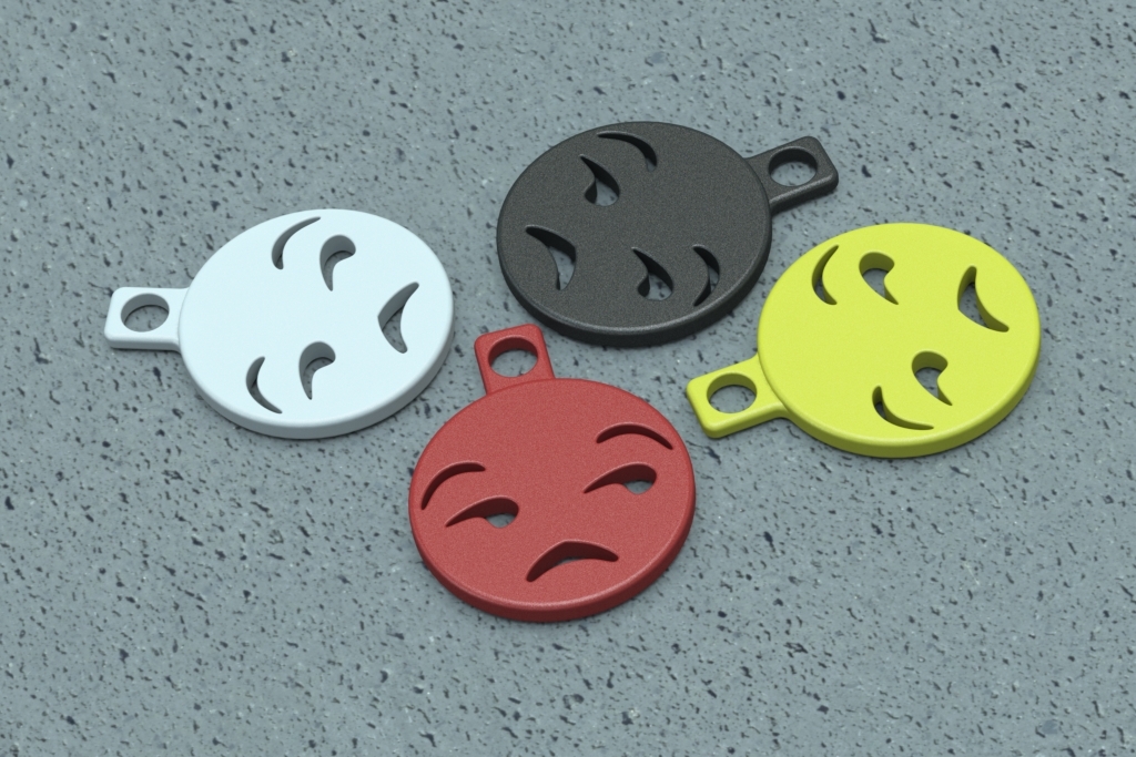 unamused emoji keychain charm pinshape unhappy sad 3D print model - Mito3D