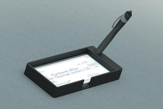 chequera sostenedor pluma pinshape titular cheques tesorería verificación 3d print model - Mito3D