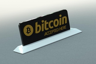bitcoin accepted sign pinshape dogecoin digital currency 3d print model - Mito3D