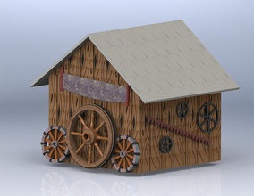 detailed rustic antiques pinshape india-low-poly-design-contest model-trains train shack pinshape-support-free-design-contest 3d print model - Mito3D