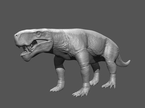 inostrancevia modelo pinshape permiano mamífero 3dmodel 3dprint criatura dinossauro personagem paleoart 3d print model - Mito3D