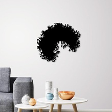 kıvırcık saçlı kadın duvar sanatı pinshape saç Bayan stil dekorasyon dekor 3d 2d baskı art 3d print model - Mito3D