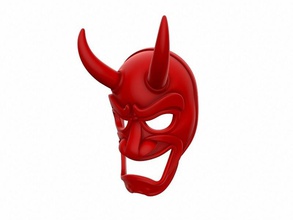 Japon şeytan maskesi pinshape baş ninja cosplay samuray anime İblis maske Japonya 3d print model - Mito3D