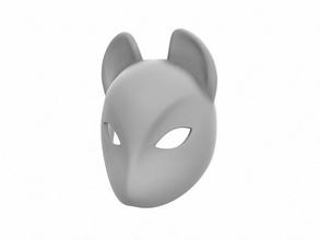 masque renard pinshape cat chien mode cosplay l'anime visage ninja japon fox 3d print model - Mito3D
