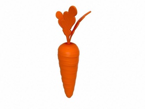 carota pinshape cartone animato prop foglia cibo verdure 3d print model - Mito3D