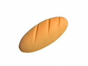 Französisch Brot pinshape baguette Frühstück Bäckerei prop Essen 3d print model - Mito3D