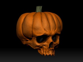 zucca teschio pinshape orrore monster zombie spooky decorazione halloween teschi 3d print model - Mito3D