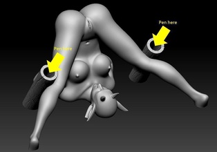 legal caneta titular nude versão feminina pinshape escultura menina nu feminino nsfw 3d print model - Mito3D