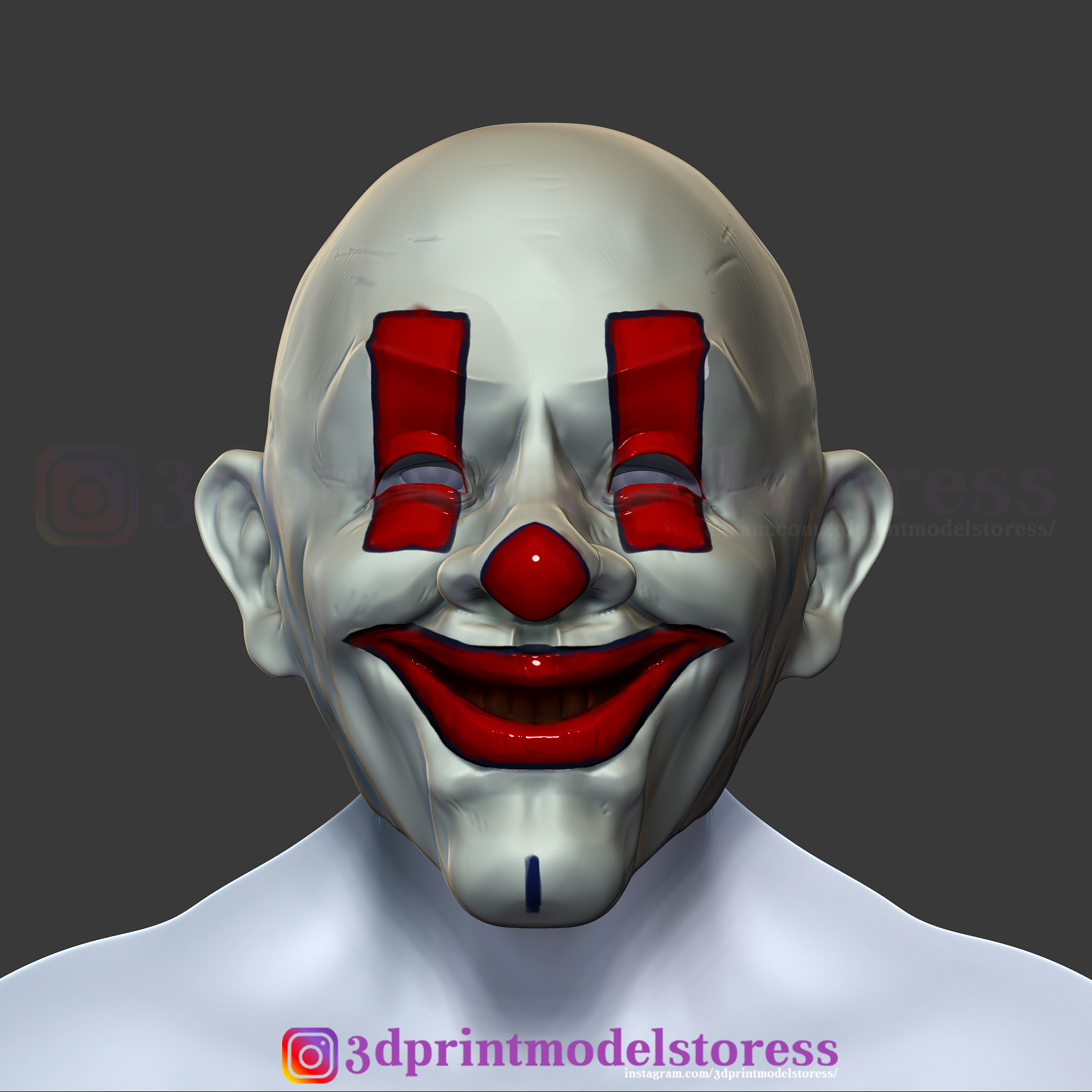 esbirros caballero oscuro payaso joker máscara disfraz casco pinshape halloween horror clown cosplay comic juguete batman dark knight 2019 película secuaces traje 3D print model - Mito3D