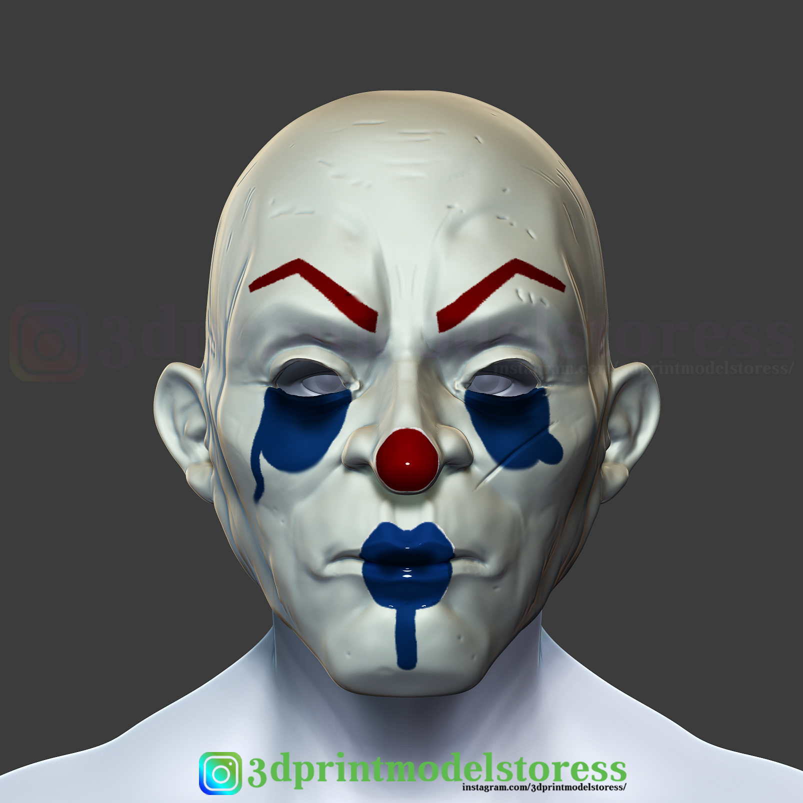 joker Handlanger dark knight clown Maske Kostüm Helm pinshape marvel Spielzeug dc comic comicon Blut mark horror cosplay 2019 Schergen superman batman stl Dateien 3D print model - Mito3D