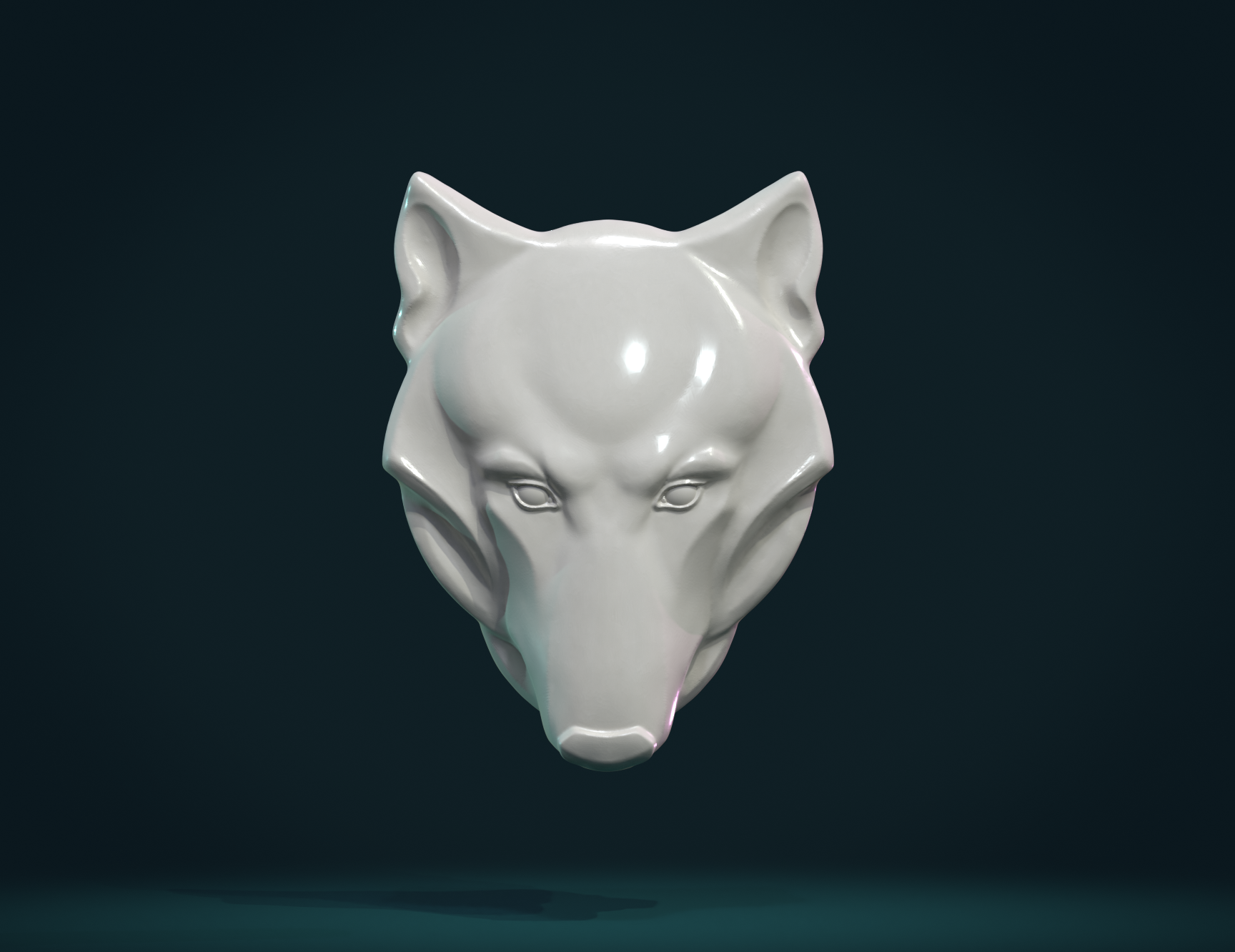 wolf head relief pinshape stylized mounted decoration art artistic carnivora 3D print model - Mito3D