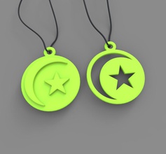 moon & star pendants pinshape 3d-design 3d print model - Mito3D