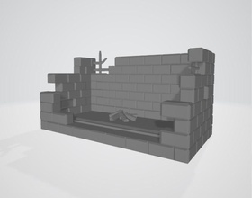 wall pinshape ruin fireplace 3d print model - Mito3D