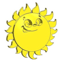 happy sun pinshape Sonne glückliches Gesicht 3d print model - Mito3D