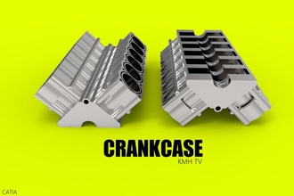crankcase car engine component pinshape carengine car-engine stl-free stl stl-file 3d print model - Mito3D
