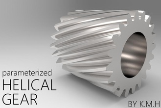 helical gear pinshape gears 3d print model - Mito3D
