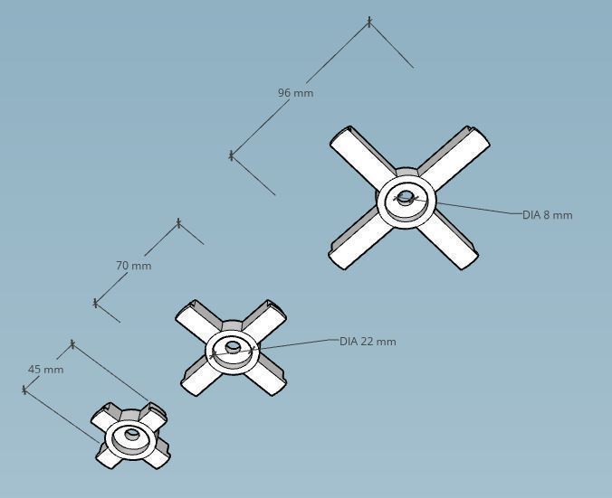 suporte carretel 45 70 100mm pinshape spool filamento caso 3d design 3D print model - Mito3D