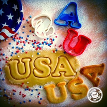 usa cookie cutter 2 4th july special edition pinshape pinshape-support-free-design-contest diy gift oogime kitchen-tool cookies 4th-of-july baking kitchen 3d print model - Mito3D