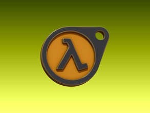 life logo Schlüsselanhänger pinshape Ventil half videogame keychain halflife 3d print model - Mito3D