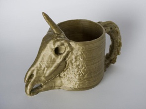 unicórnio crânio copa pinshape cavalo cabeça recipiente aliments café taça unicórnios macabro 3d print model - Mito3D