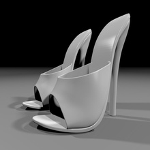 stiletto mules shoes pinshape woman high-heels 3d print model - Mito3D