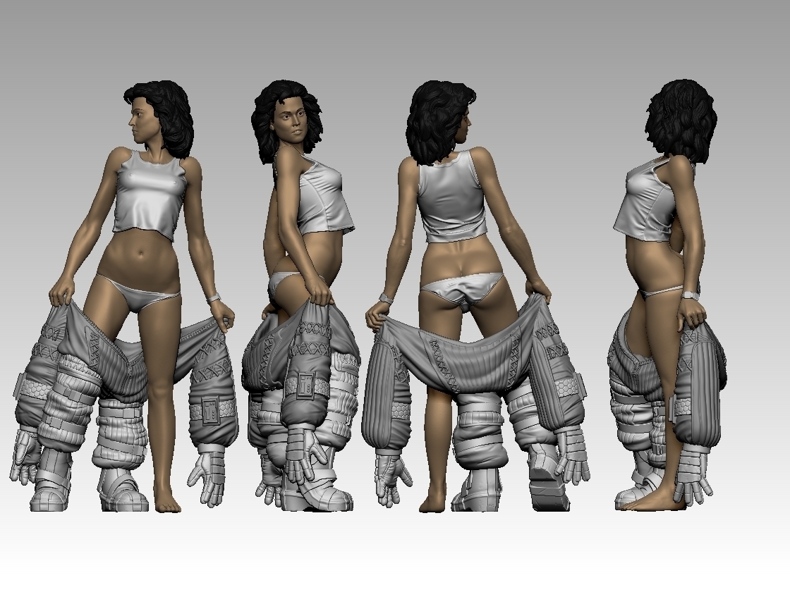 ripley pinshape sexy garota mulher criatura espaço lutador monstro alien 3D print model - Mito3D