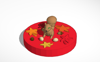 scoiattolo pedina scacchi pinshape carino animale toyfigure caduta autunno 3d print model - Mito3D