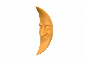 dessin animé lune pinshape conception art nuit ciel caractère conte lunaire visage 3d print model - Mito3D